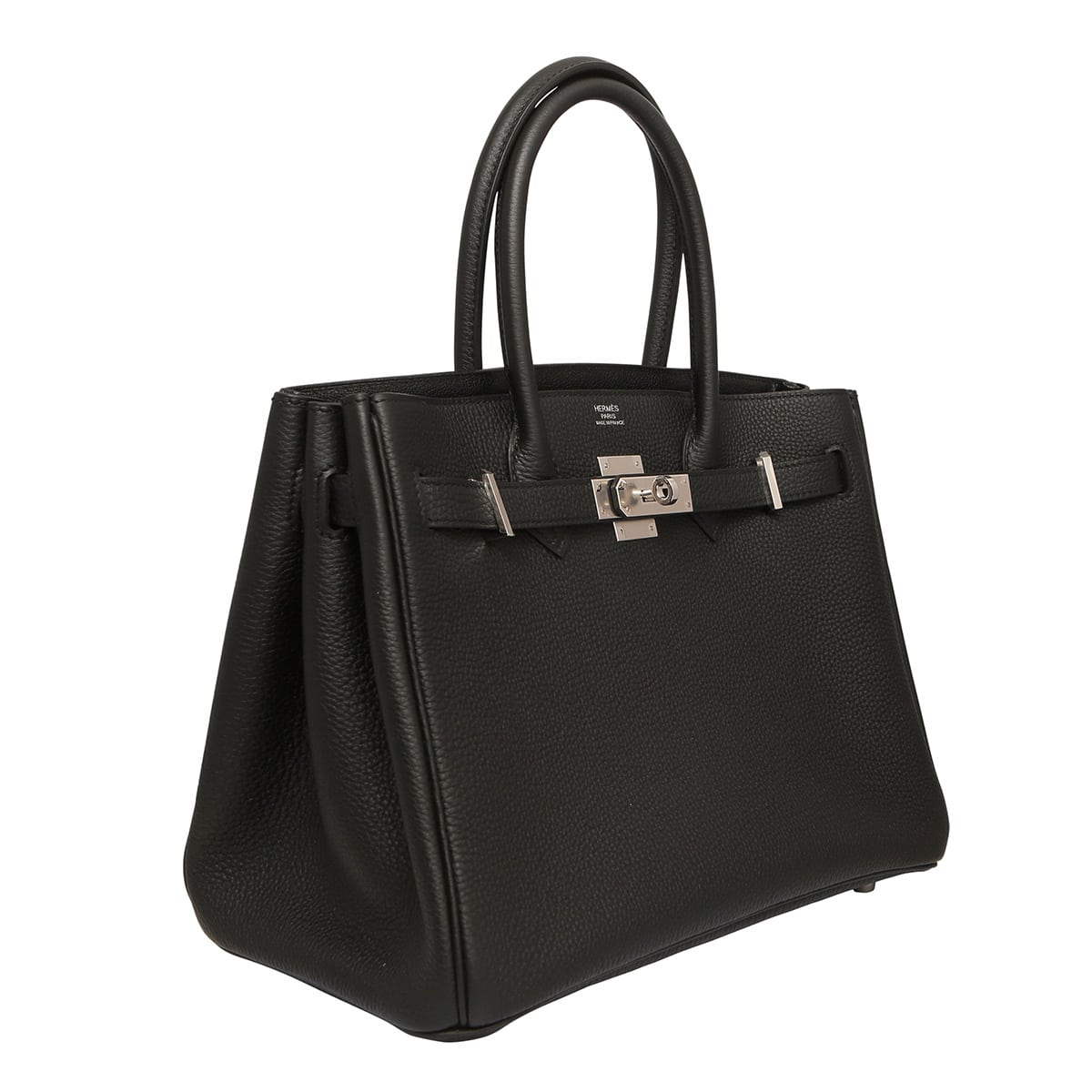 Hermès Etoupe Grey Black Tri Color Swift Leather 30 cm Birkin For