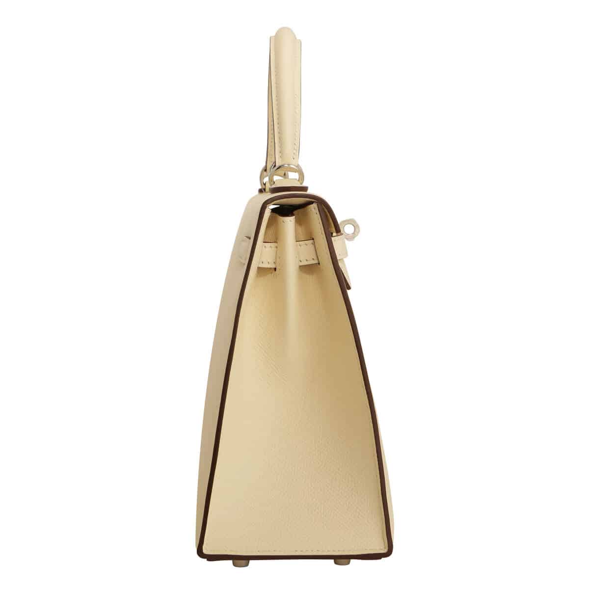 Hermes Kelly 25 Sellier Bag Neutral Craie Epsom Gold Hardware at