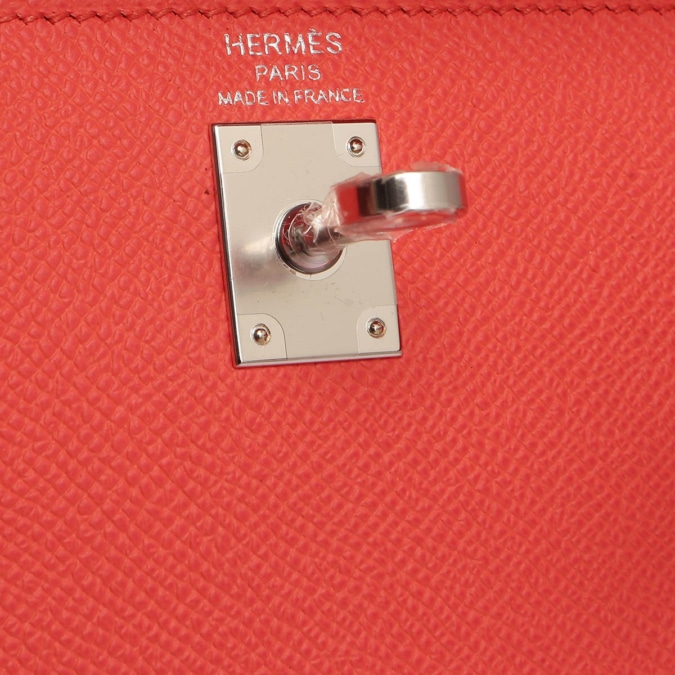 Hermès Kelly 25 Sellier Epsom Rouge Tomate GHW - Kaialux