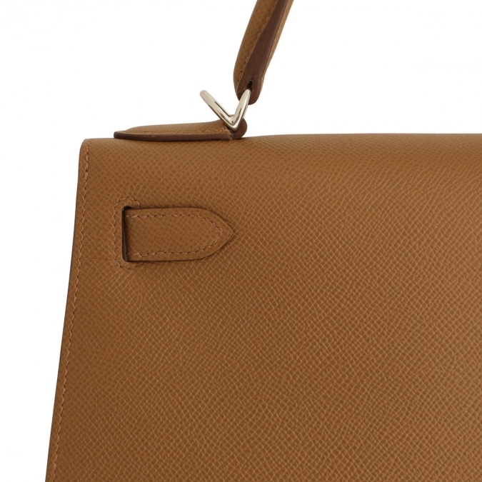 Hermes Kelly Sellier Epsom 28 Etain in Calfskin Leather with Gold-tone - GB