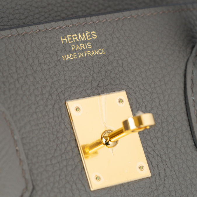 Hermes Birkin Bag 30cm Etain Togo Gold Hardware