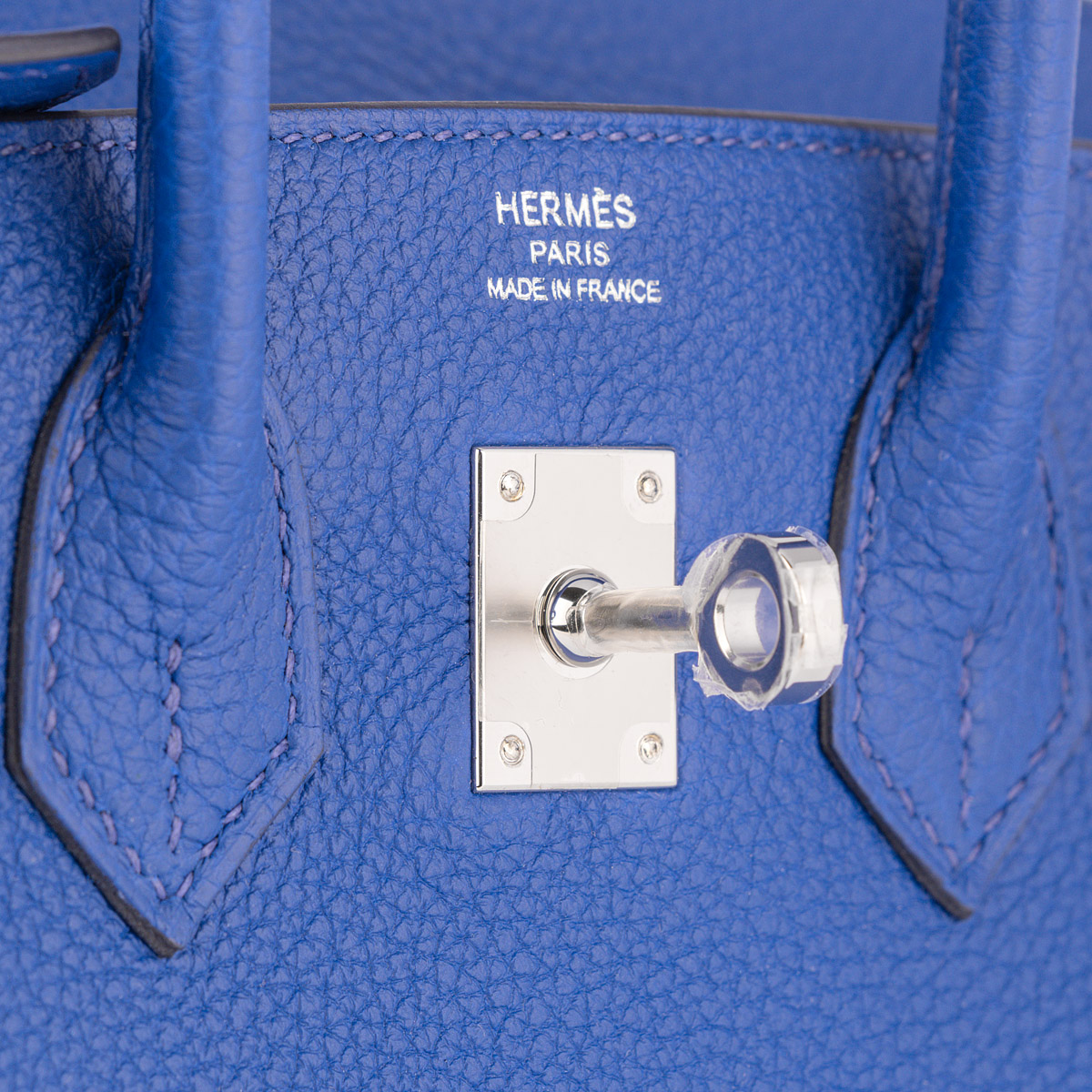 Pre-owned Hermes Birkin 25 Bleu France Togo Gold Hardware