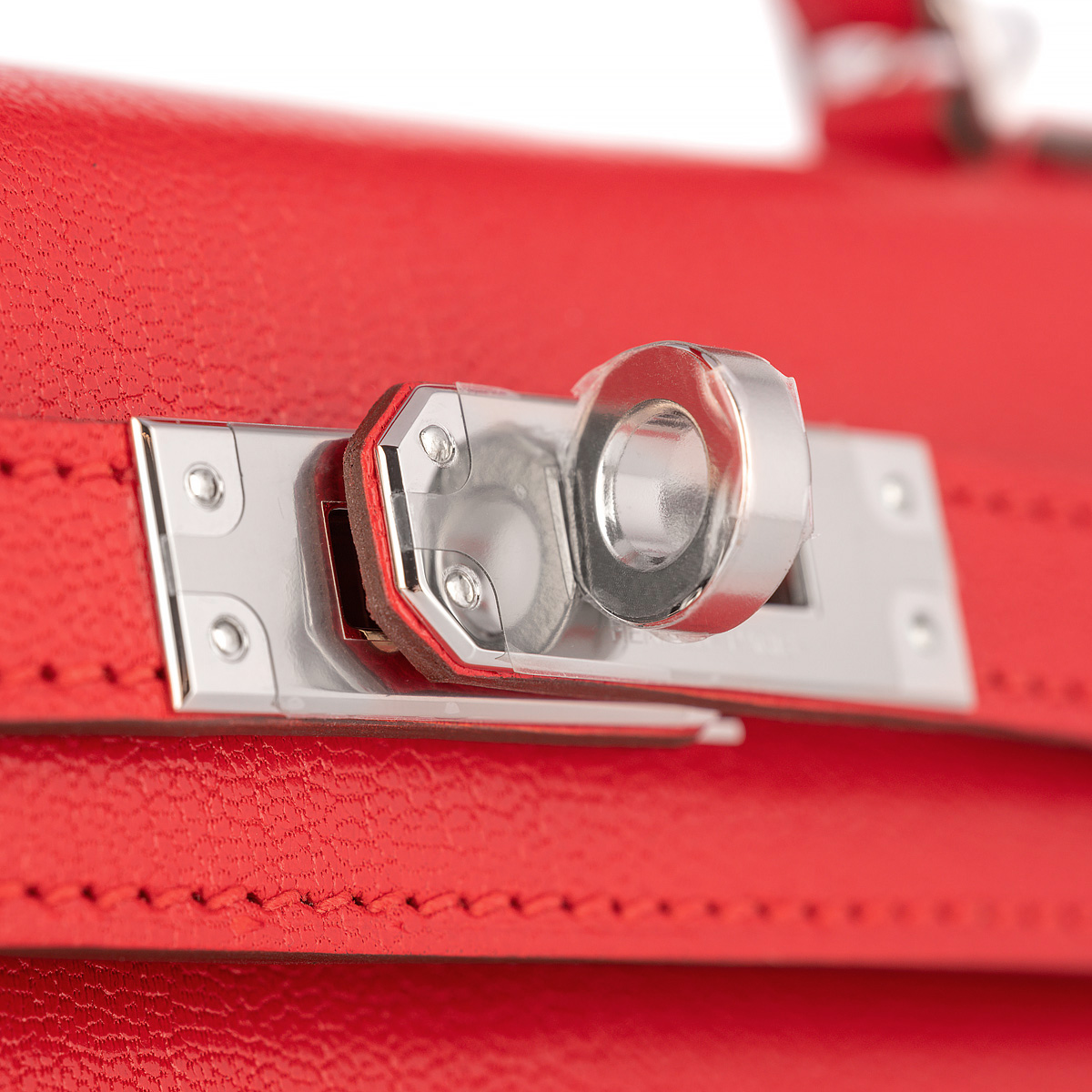 A ROUGE DE COEUR CHÈVRE LEATHER MINI KELLY II WITH GOLD HARDWARE