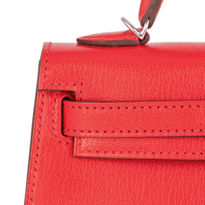 Hermes Kelly Sellier 20 Mini Rouge de Coeur Bag Gold Hardware Leather