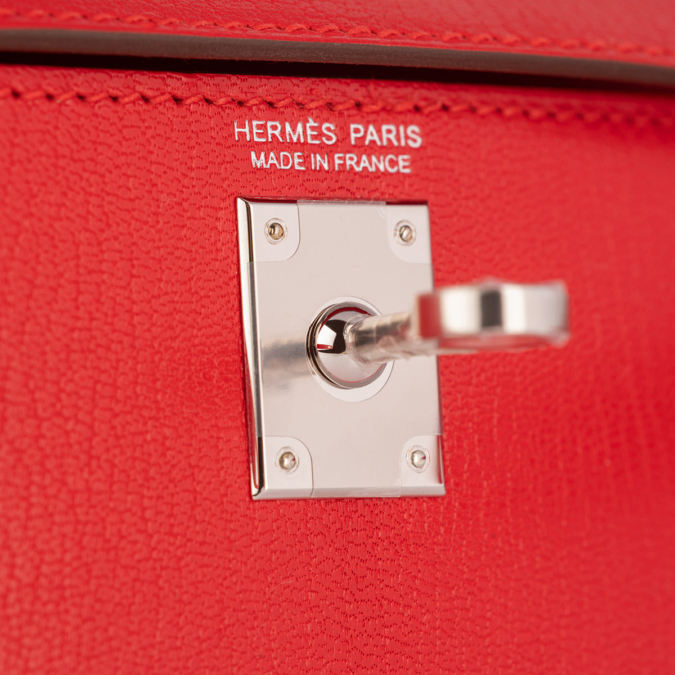 Hermes Mini Kelly Chevre Rouge de Coeur - GB10464M - Global Boutique