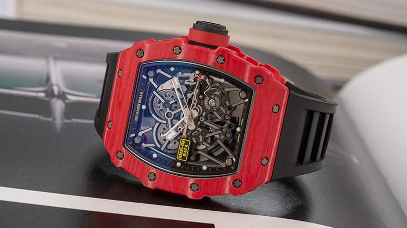 Richard Mille Rafael Nadal RM35-02 with skeleton dial and carbon black rubber strap