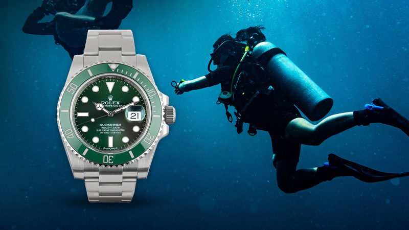 The Rolex Submariner ‘Hulk’ can withstand depths of up 300 meters