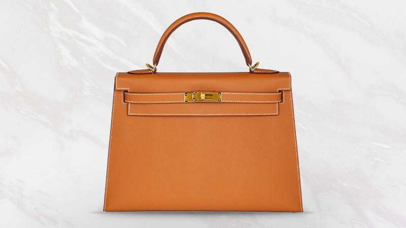 Hermès Kelly Sellier 28 Handbag in Gold Epsom Leather with palladium hardware