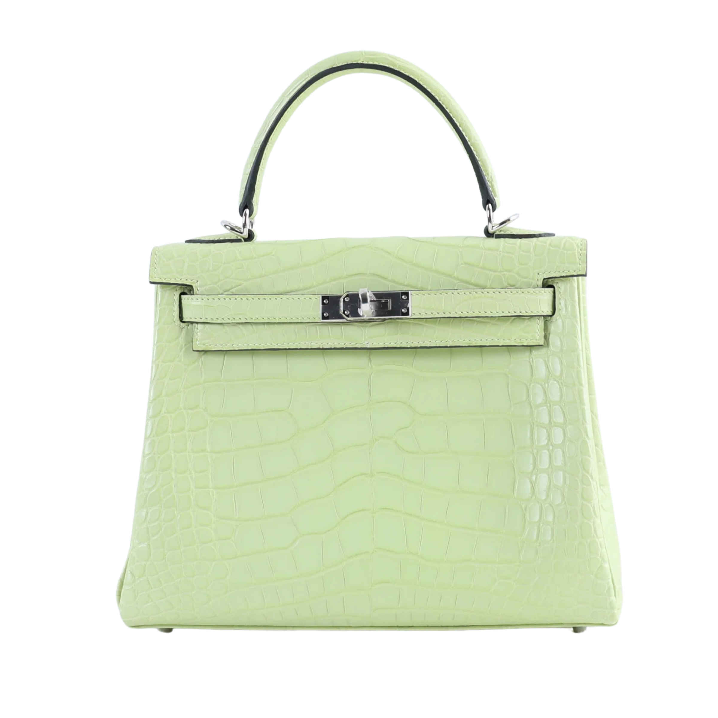 Hermes Kelly 25 Retourne Jaune Bourgeon Matte Alligator – GB50060